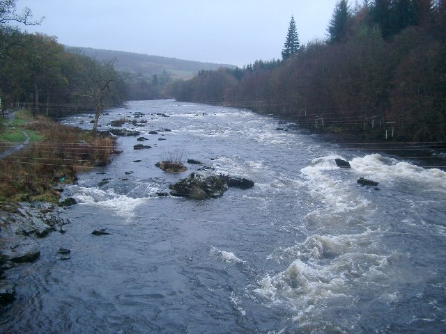 November mist hanging over the Grandtully rapids