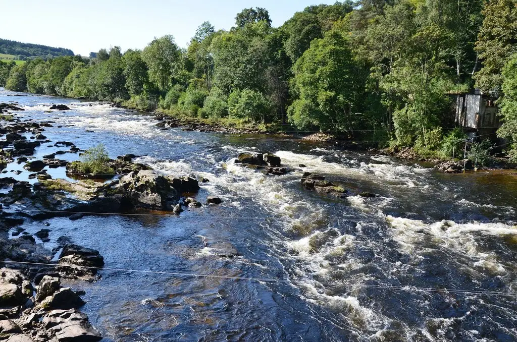 Autumn light on the Grandtully rapids, River Tay