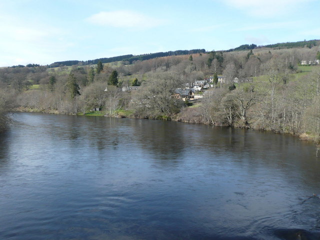 The calm pool above Pitnacree Bridge — the beat's smooth lower water